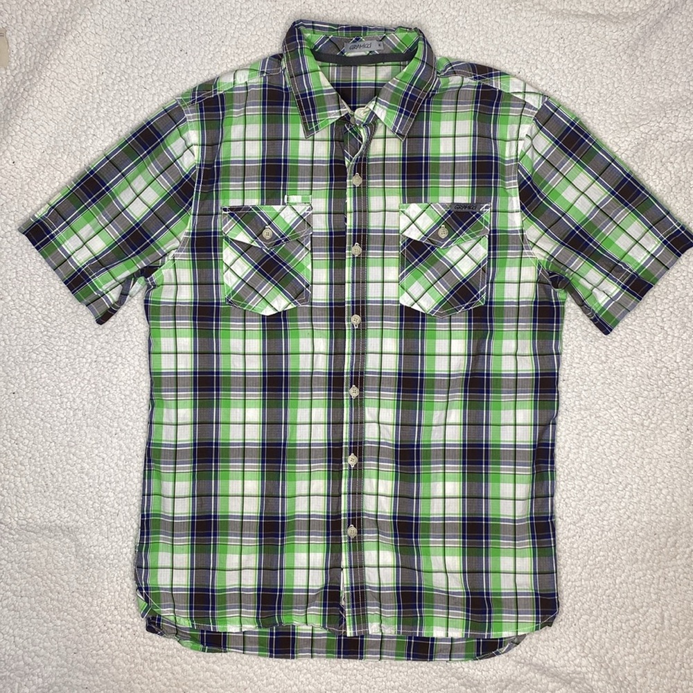 Men's Green Plaid Casual Button Down Shirt